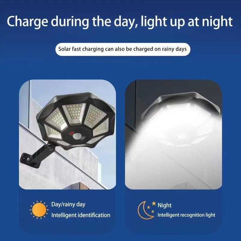 

Високозапитний сонячний вуличний та настінний ліхтар з датчиком руху та пультом дистанційного керування для освітлення зовнішнього двору