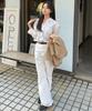 Keoseuteomeokeullagumeon Loose Fit Bootcut Denim Pants White Cowpt002White