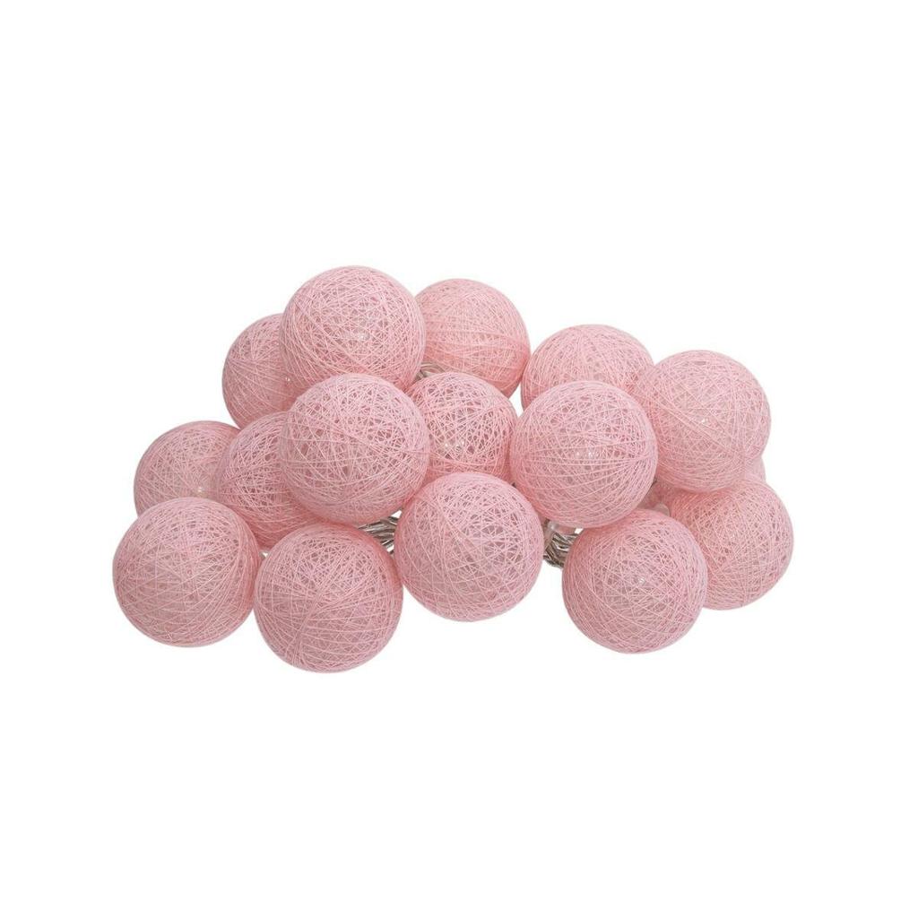 Cottonballs Led Garland Pink 16 Balls Battery Operated