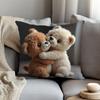 Cuddle-Tastic Teddy Bears Printed Pillowcase for a Warm and Adorable Bedtime Sofa Cushion Cover, Home Decoration, 2D Printing