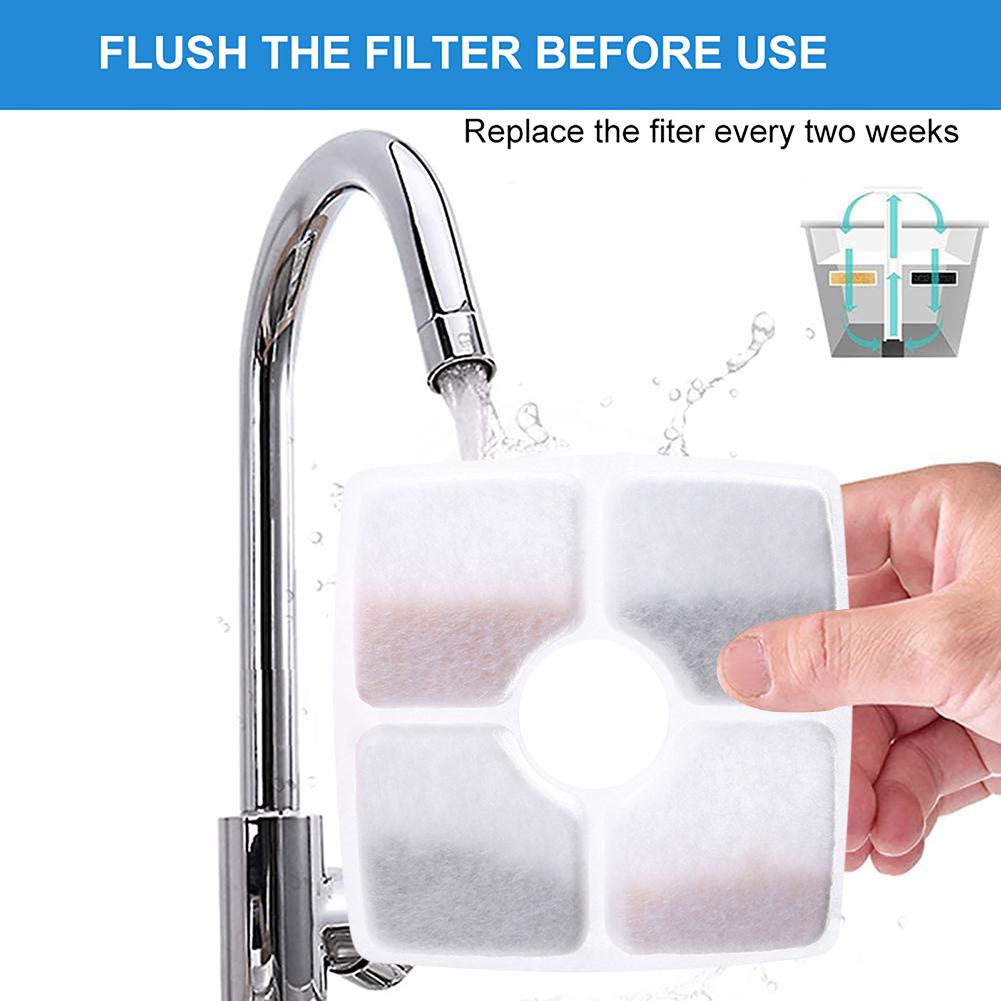 4/6/8/12 Pcs Activated Carbon Replace Filter Replacement Fliters Dog Drinking Fountain Filter for Pet Cat And Dog Water Fountain