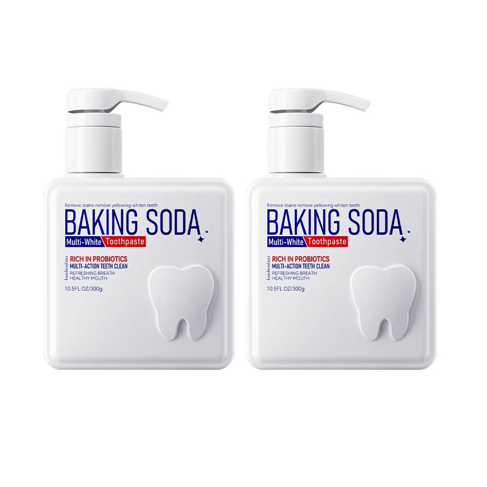 Baking Soda Probiotic Whitening Toothpaste To Remove Yellow Teeth Stains and White Teeth Removal Clean Teeth Fresh Mouth 300g