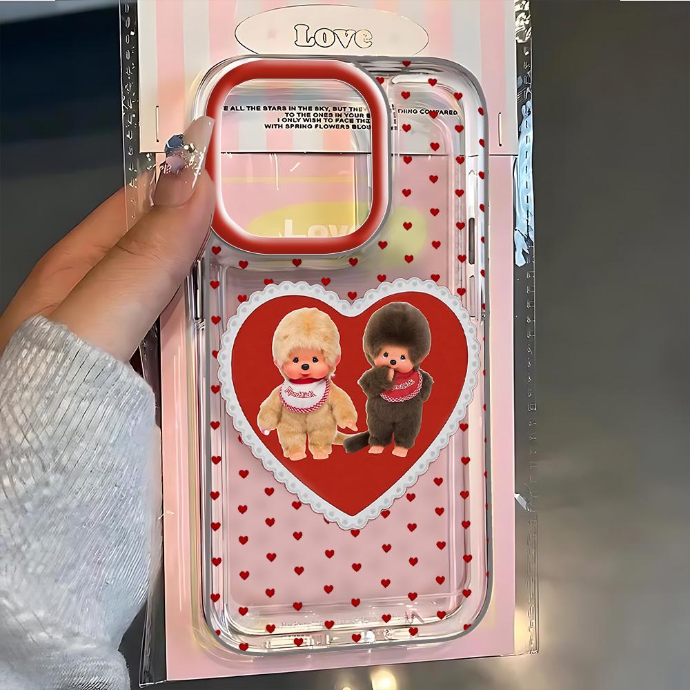 Ins Cute M-Monchhichis Phone Case For iPhone 17e 17 16 16e 15 14 13 12 11 Mini Pro Max X XR XSMax Air Plus Transparent Cover