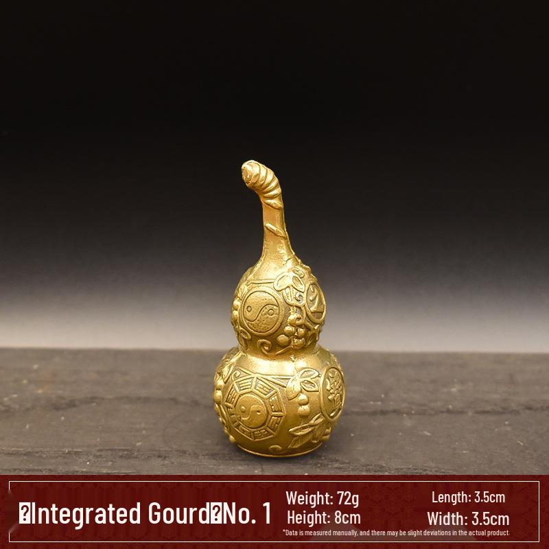 Large and Small Hollow Brass Copper Gourd Pendant Feng Shui Ornament with Opening Lid