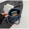 Bucket Bag Women's 2024 Summer Popular New Chain Shoulder Messenger Bag Ruiying Denim Bucket Bag Underarm Bag