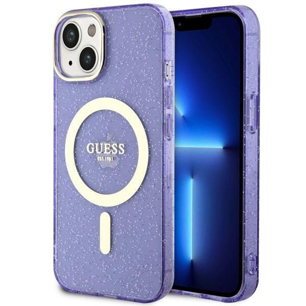 Etui do iPhone 14 Plus Guess MagSafe Glitter Złote