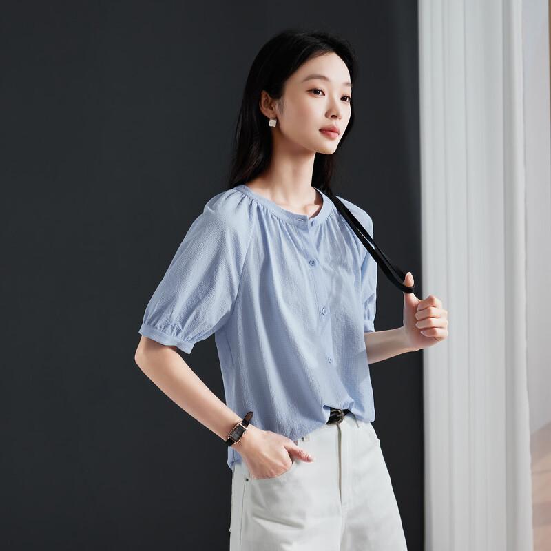 SOFSIL Women s Textured Round Neck Loose Blouse L