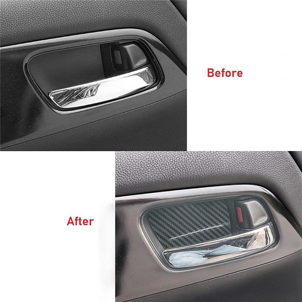 Carbon Fiber Style Inner Door Handle Bowl Cover Trims For Honda Accord 2013-2017