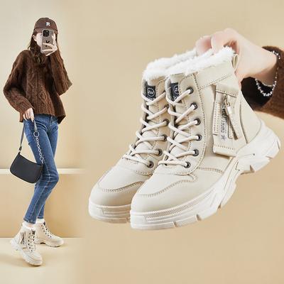 Γυναικείες Χοντροπάχυντες Μπότες Χιονιού με Πλατφόρμα Χειμερινές Ζεστές Μποτάκια Αστραγάλου με Κορδόνια και Επένδυση από Συνθετική Γούνα Άνετες Αντιολισθητικές Μπότες Μάχης Ιππασίας Παπούτσια για Γυναίκες