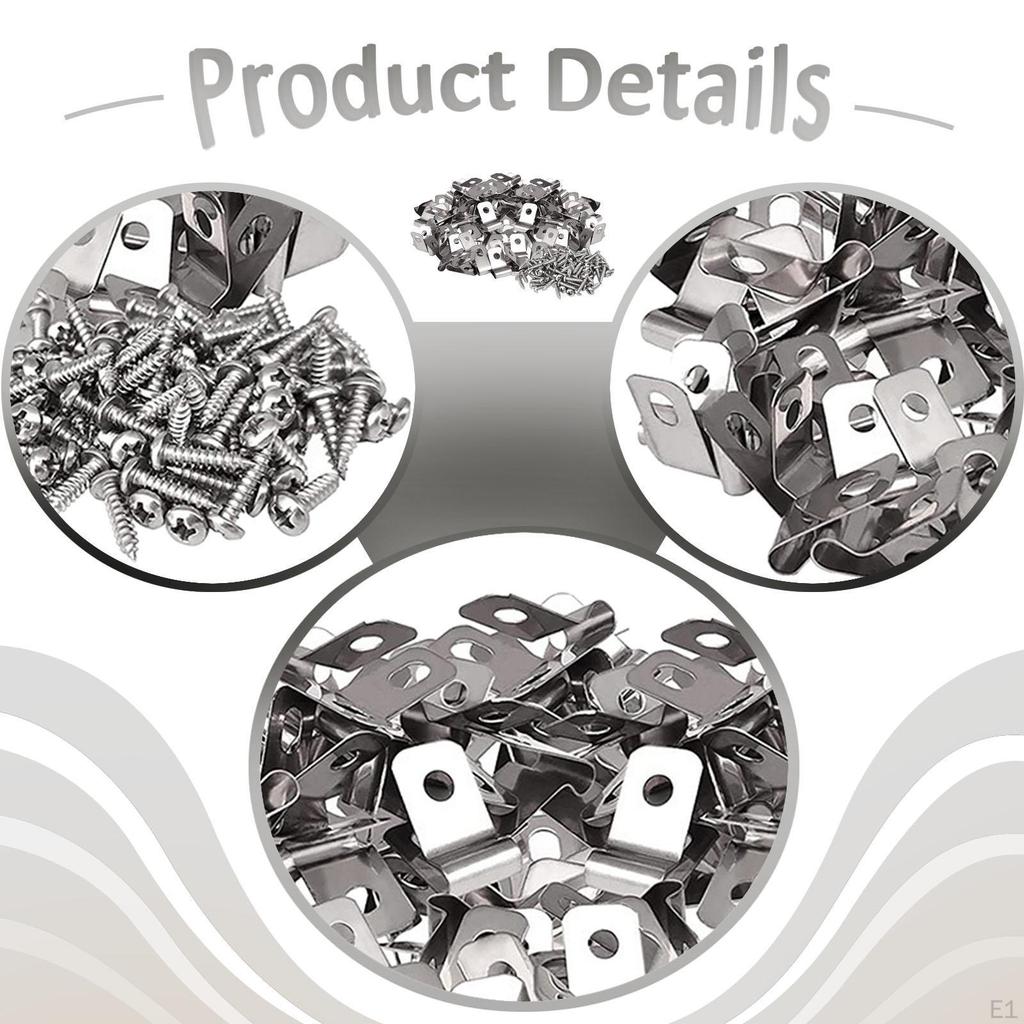 100Pcs Wire Fence Clips Fencing Mounting Clips, Versatile Clamps with Screws for Home Warehouse
