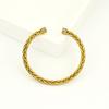 Trendy European & American Cable Knit C-Shaped Copper Bracelet - Versatile, Simple, Retro Style