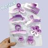 Gradient Pink Hair Clips for Women - 8-Piece Set: Large Claw & Shark Clips, Cross & Square Design