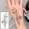1 Blatt Totenkopf Schmetterling Rose Temporäre Tattoos Für Frauen Männer Hände Fuß Nacken,Temp Fake Tattoo Aufkleber Langanhaltend Wasserdicht