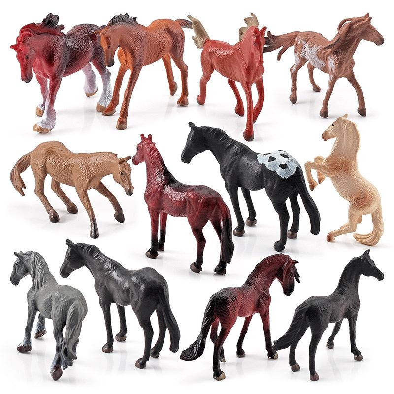 Simulation Animal Horse Model Series Mini Sharma Morgan Horse Hanover Horse Mini 12-Piece Animal Set