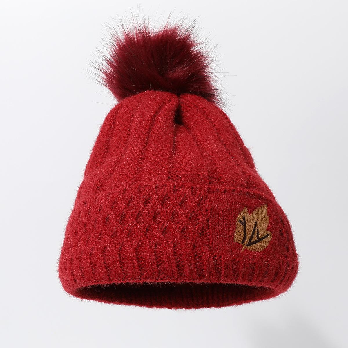 Winter Outdoor Stacking Hat Knitted Hat Thickened Cold-Proof Warm Wool Ball Pullover Hat free size [knitted]