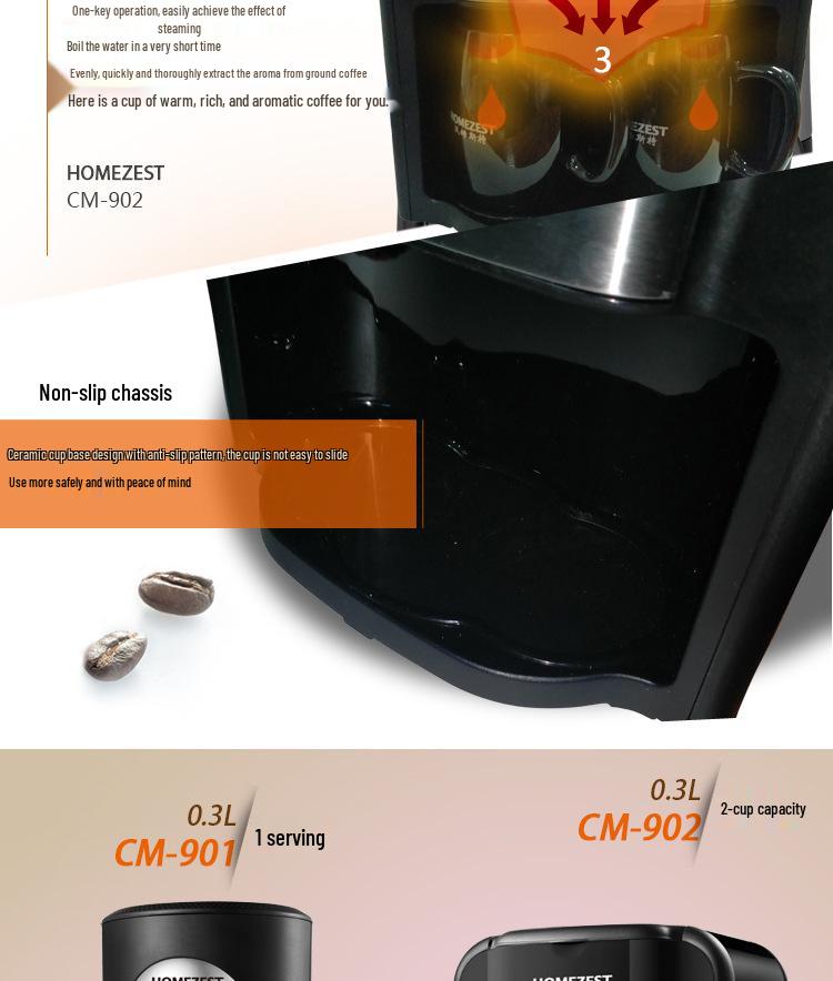 Compact Automatic Coffee & Tea Maker - American Drip Style Machine