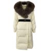 OFTBUY Winter Jacket Women Long Natural Real Raccoon Fox Fur Collar White Duck Down Coat Belt Thick Warm Casual Outerwear