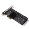 20 Port PCI-E SATA3.0 PCI-E 1X PCI Express 3.0 GEN3 Expansion Card 6Gbps Converter Adapter for ASM1166 Adapter Accessories