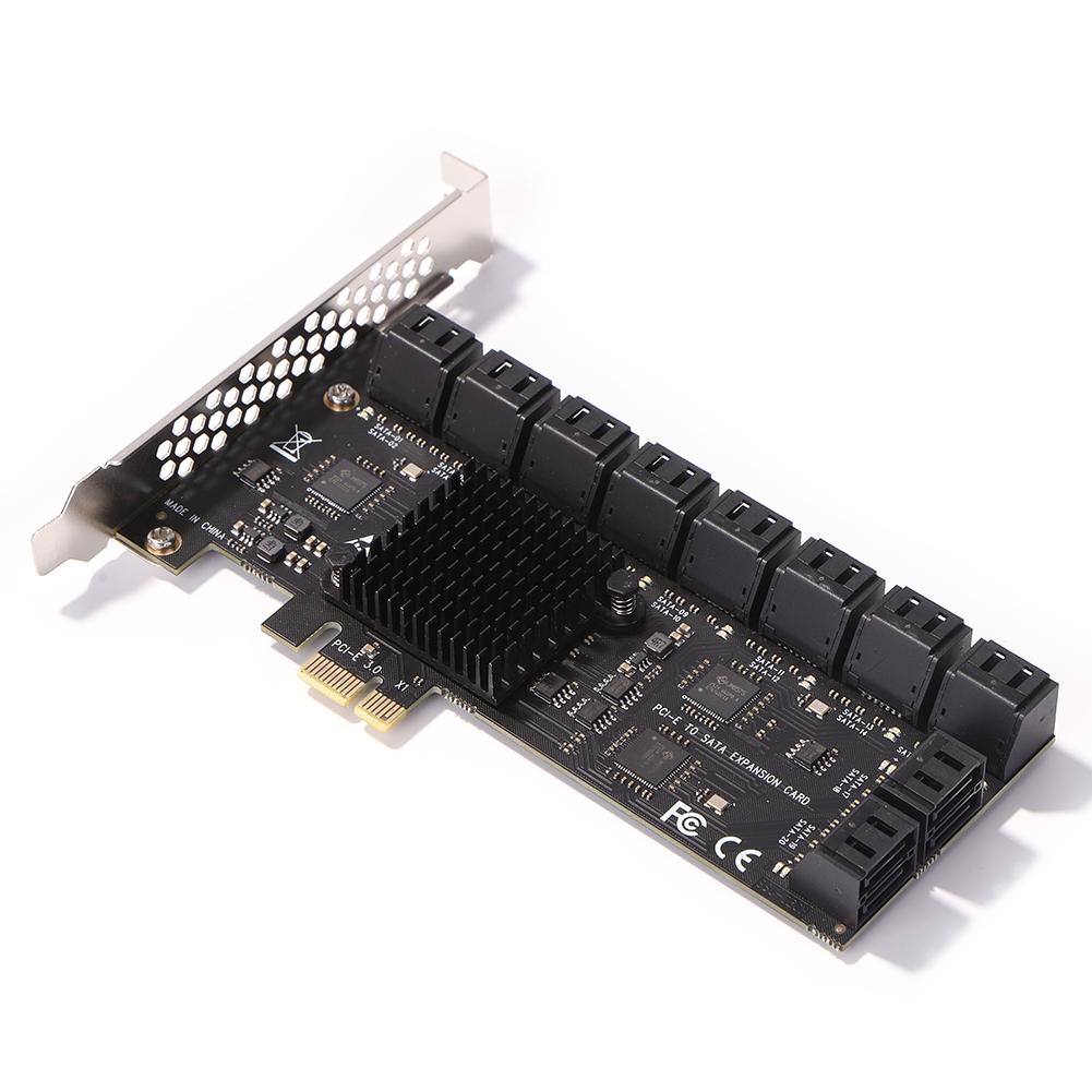 20 Port PCI-E SATA3.0 PCI-E 1X PCI Express 3.0 GEN3 Expansion Card 6Gbps Converter Adapter for ASM1166 Adapter Accessories
