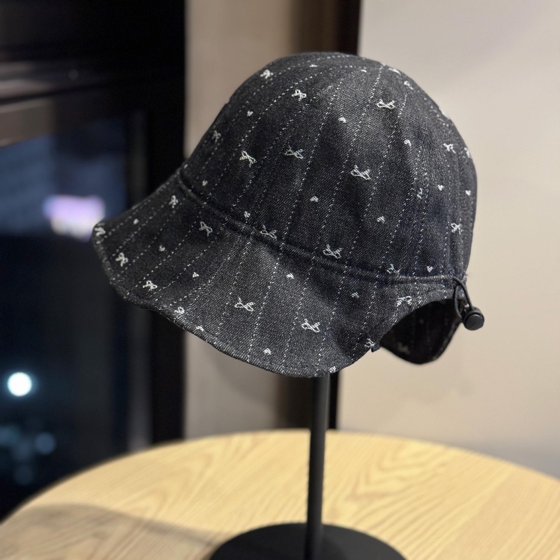 

New model of women s denim fisherman hat with back opening for ponytail, suitable for spring and autumn, provides sun protection, UV protection, and Adult54-60Adjustable чёрный