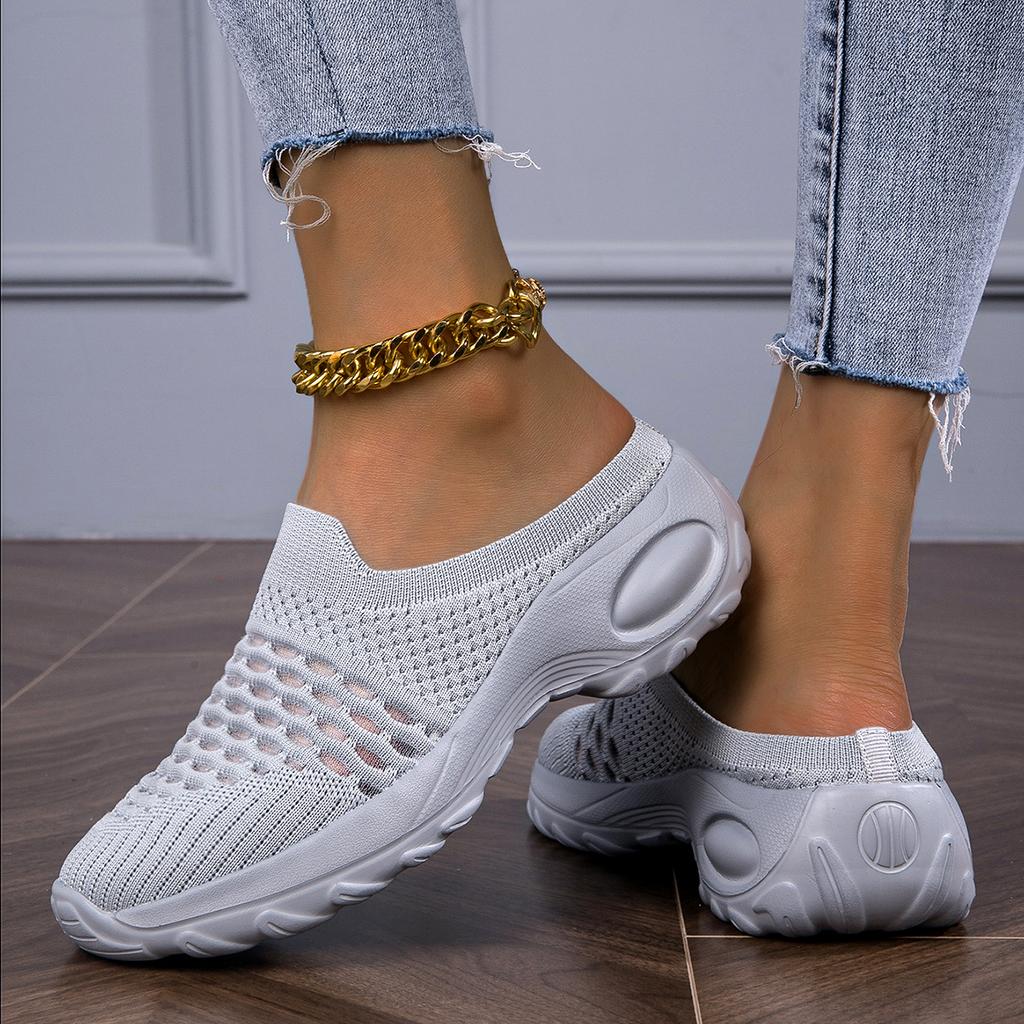 Damskie ortopedyczne chodaki siatkowe ze wsparciem łuku stopy, buty do chodzenia, oddychające kapcie outdoorowe dla kobiet