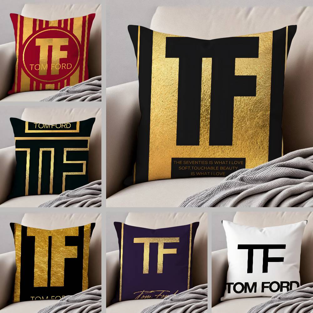 Beliebte T-Tom F-Ford Luxusgüter Kissenbezug Hausstaubmilbenabweisender Kissenbezug Verdeckter Reißverschluss Seidiger Kurzplüsch Sofa Kissenbezug