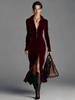 2025 Velvet Lapel Zipper Long Skirt for Autumn/Winter - European & American Style