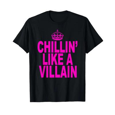 Chillin Like A Villain T-Shirt Vintage Weich Designer Kleidung Vielseitiges Grafik Top Für Den Alltag Stilvoll Unisex
