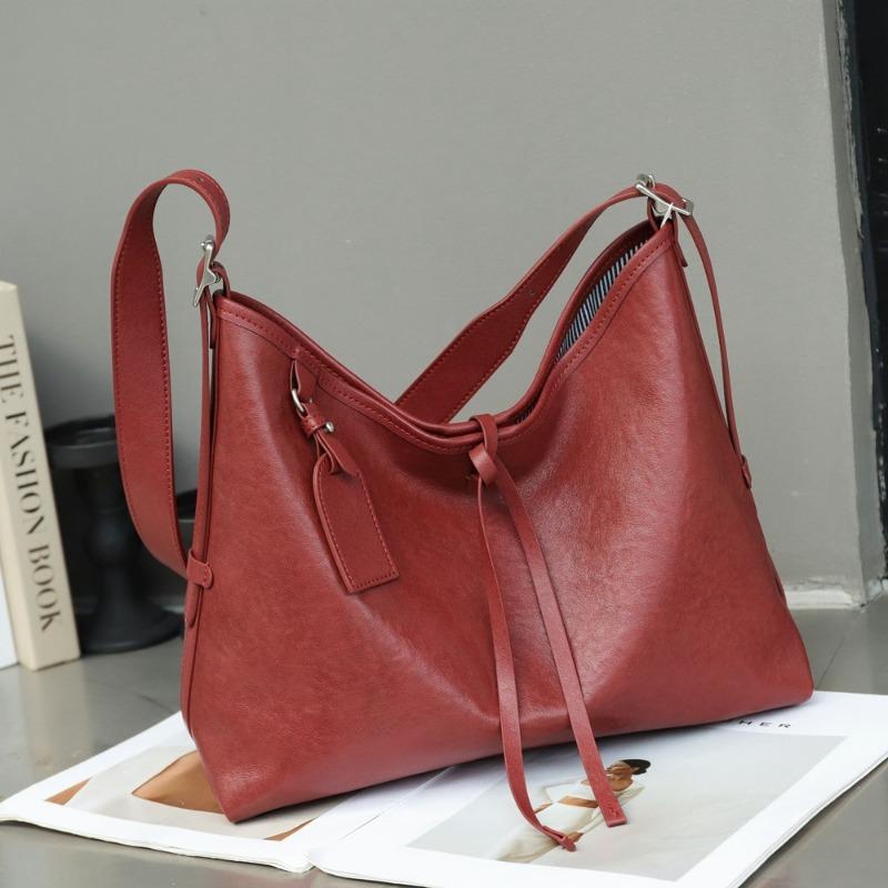 Underarm Bag Woman Vintage Vegetable Tanned Cowhide Bag Woman Shoulder Bag Large Capacity Bag