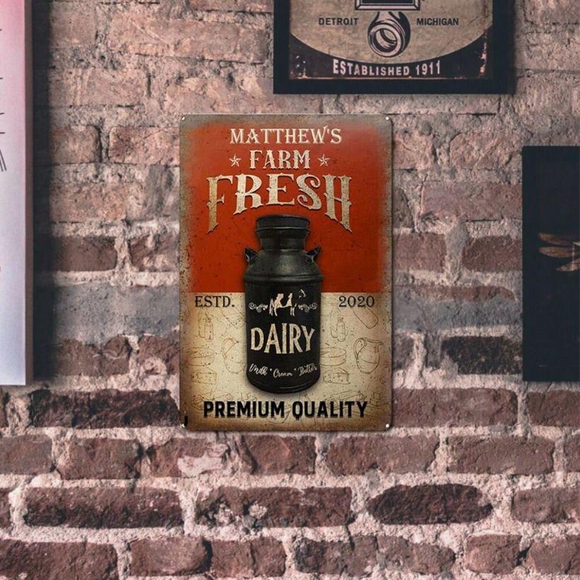 

Vintage Metal Poster Cow 20x30 cm Wall Art Decor Living Room Rustic