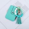 Portachiavi Braccialetto con Perline Portafoglio Donna Polsiera in Silicone Porta Carte di Credito Portafoglio Sottile con Nappa Tasca con Zip per Viaggio Shopping
