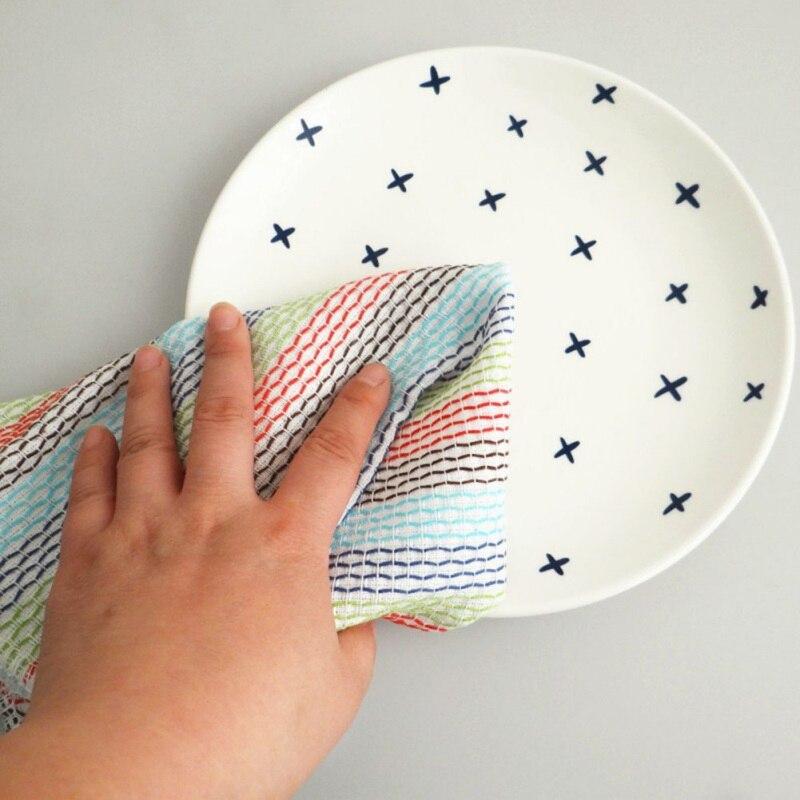 4pcs/set Dishcloth Tableware Cleaning Cloths Kitchen Swab Kitchen Towel Pure Cotton Dish Cloths 34x34cm