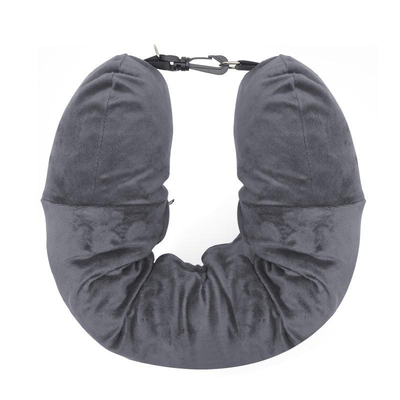 Travel Neck Pillow Self Filling Portable Stuffable Neck Pillow Airplane Car Travel Pillow Refillable Support Cushion Travel Bag