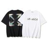YM-1208 Bianco Sporco T-shirt Oversize Stampata in Puro Cotone Estiva da Uomo e Donna Street Wear