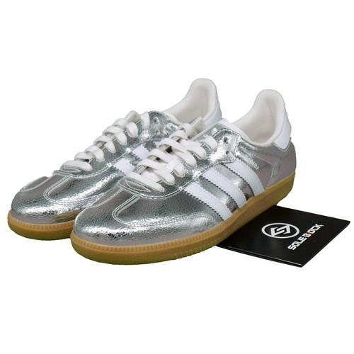

adidas originals Samba Cracked Leather Silver Metallic JR0035 Women s Size EU 36