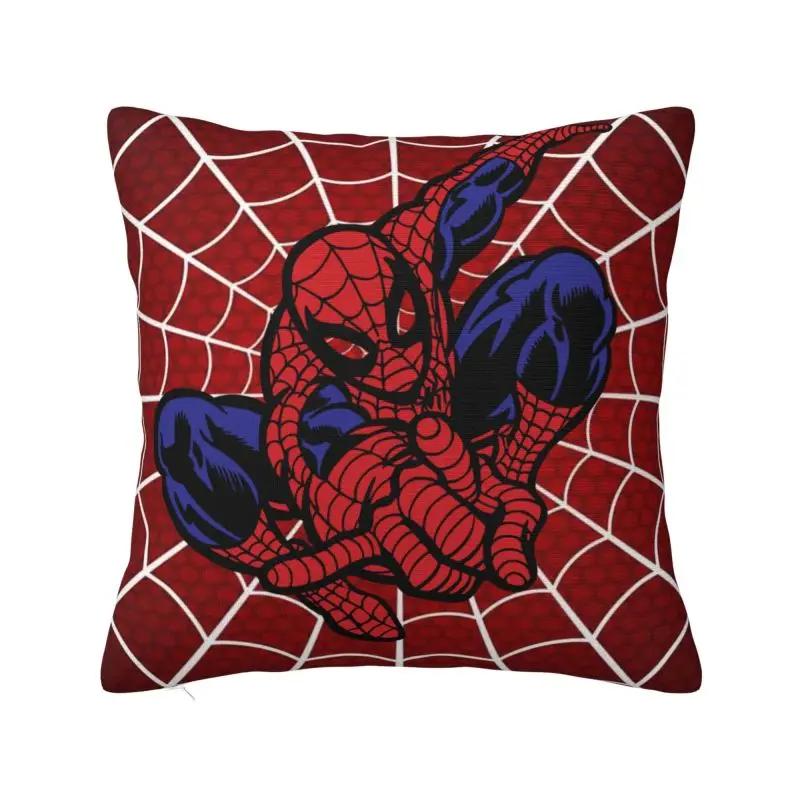 

Пользовательская наволочка для квадратной подушки Человек-паук Паук Супергерой Домашняя декоративная 3D Двусторонняя печать Чехол для подушки для гостиной 12x12Inch