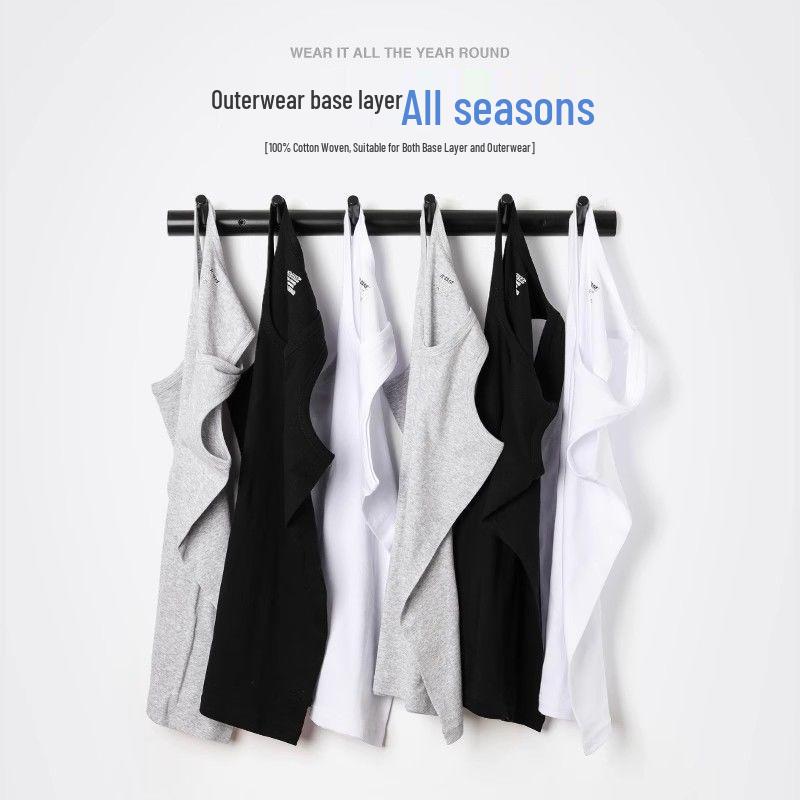 Men's Cotton Sleeveless Vest: Casual Plus-Size Athletic Base Layer for All Seasons