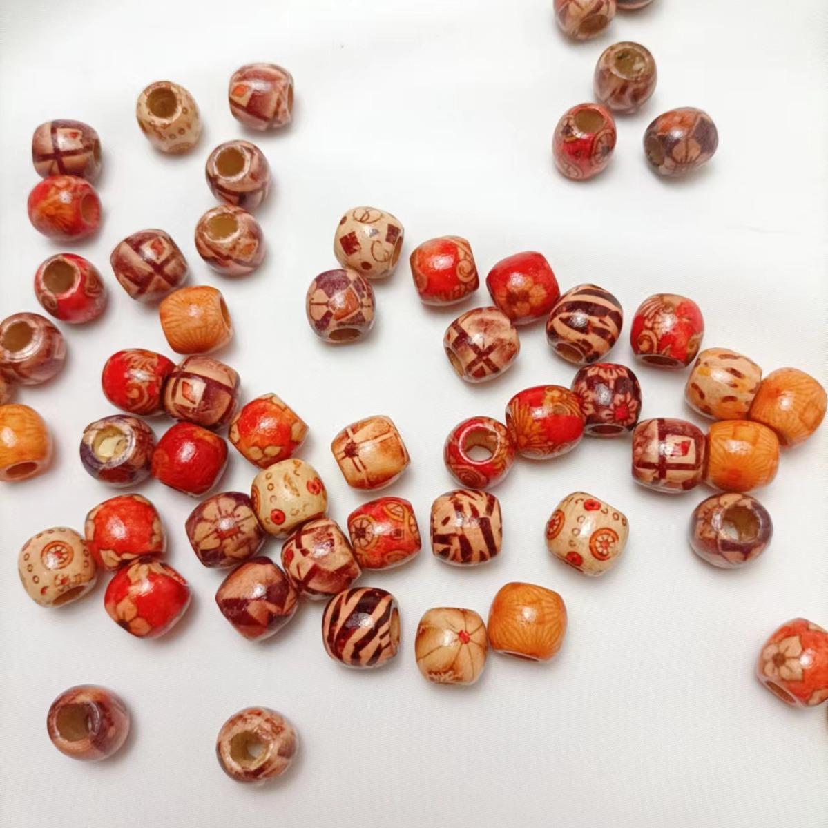 

100 Wooden Beads Per Pack, Mixed Colors One Size