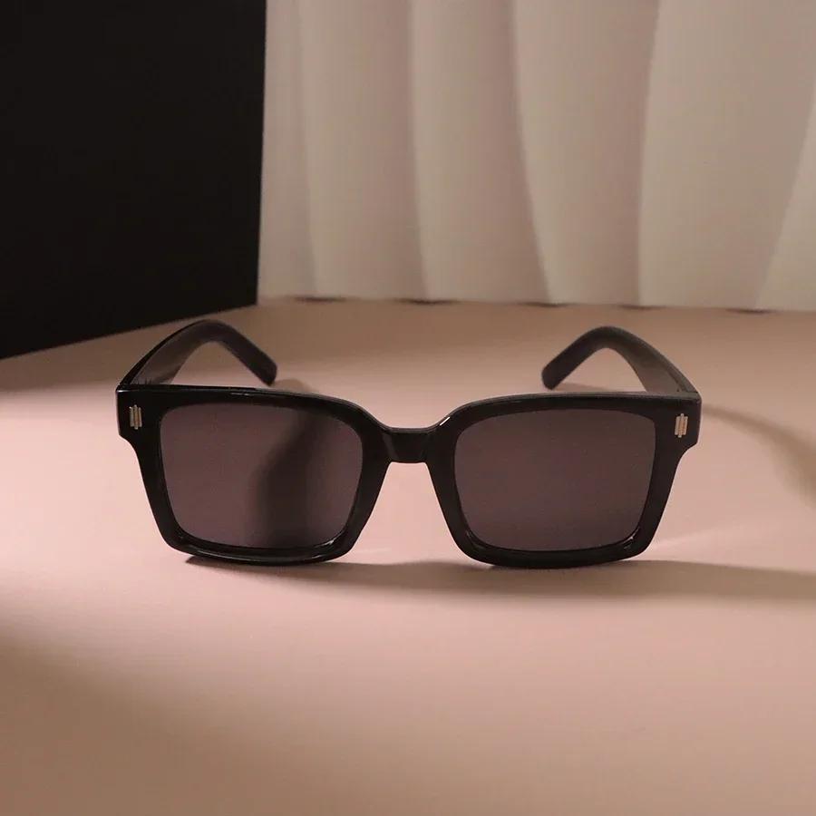 Retro Quadratische Sonnenbrille Damen Herren Vintage Sonnenbrille Weiblich Männlich Mode Schwarz Damen