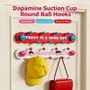 No Drill Suction Cup Row Hooks Rotatable Wall Hanging Rack Cute Decorative Hook Heavy Duty For Bathroom Bedroom Door Organizer