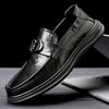 Fashion Spring Autumn Genuine Leather Loafers for Men Fashion Casual New Designer Shoes Male Solid Color Shallow Mouth Luxury Shoes Man