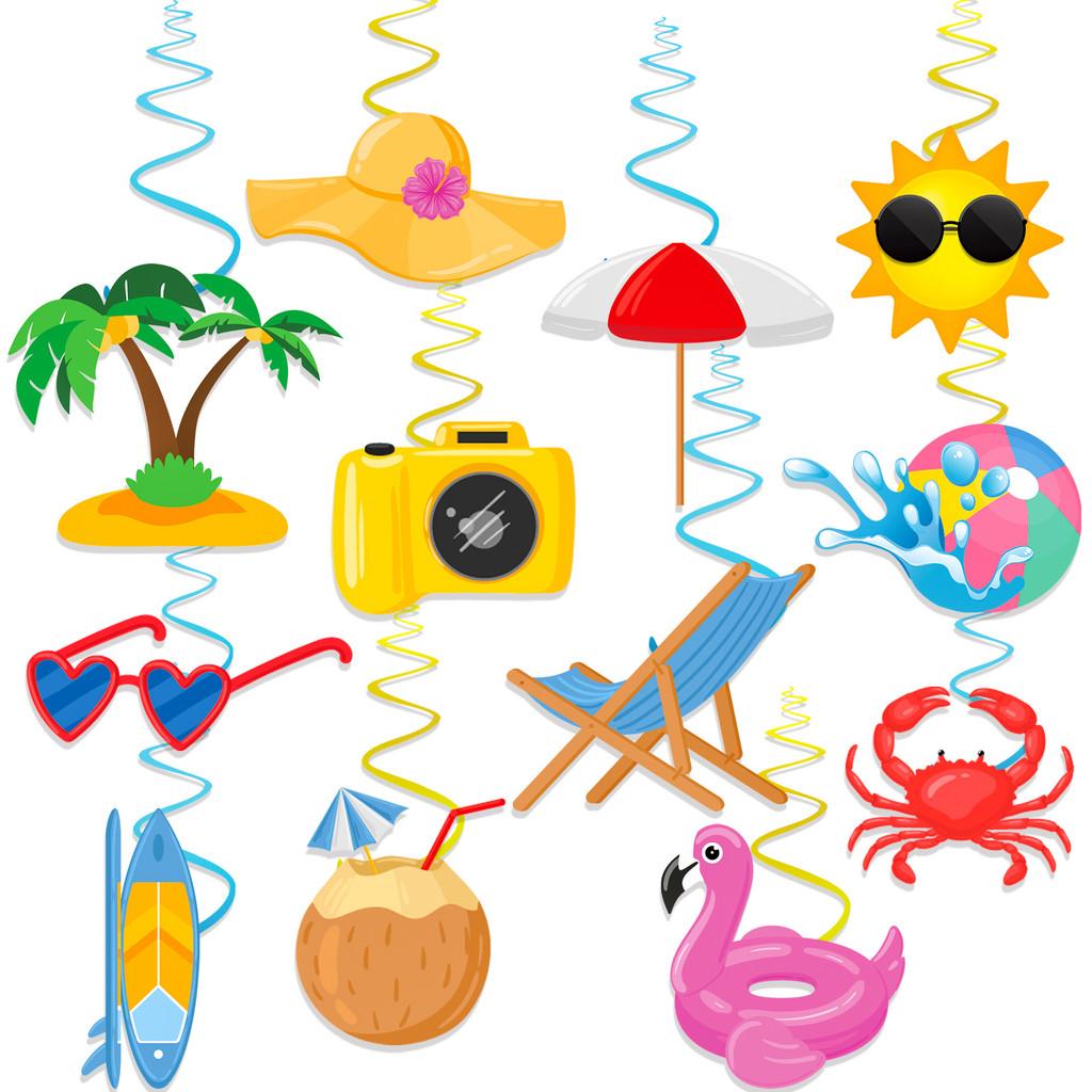Celebration Beach Summer Paper Hanging Decorations For Birthday Holiday Events