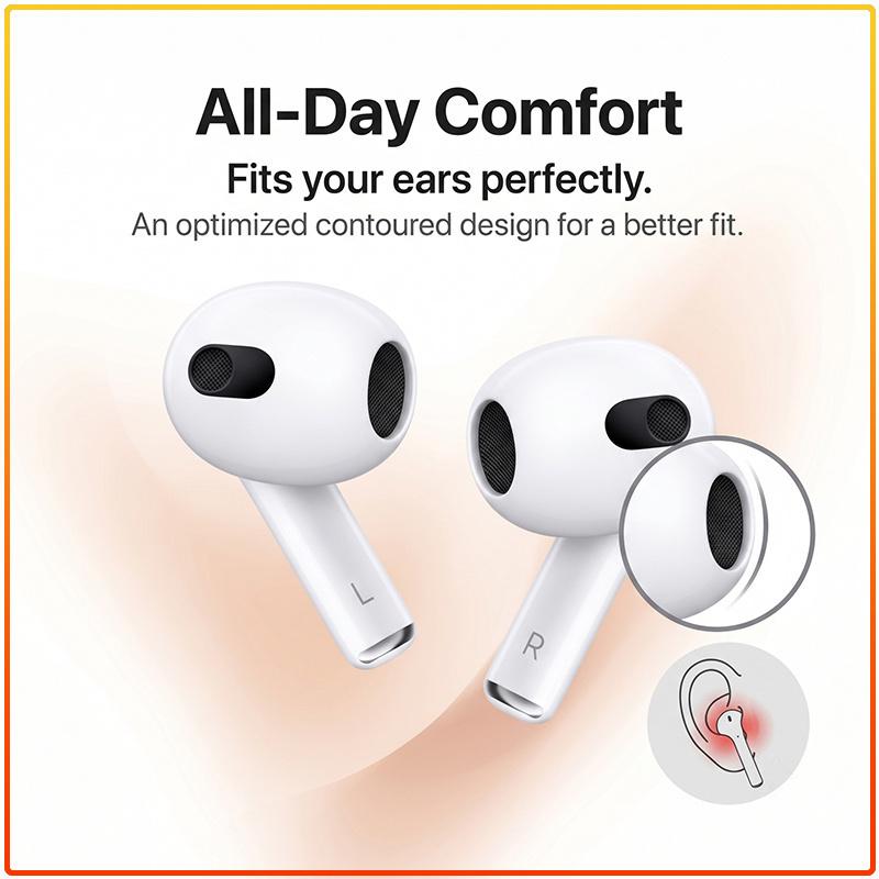 Dritte Generation Air 3nd Sport Tägliche Nutzung Bluetooth Ohrhörer IPX4 Schweißresistent Räumliches Audio mit Kopferfolgung Kabelloses Ladedesign