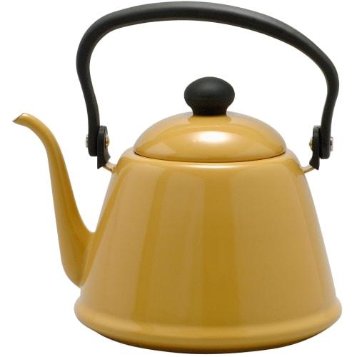 Nodahoro Drip Kettle, 2L, Enamel, Gas/IH Compatible, Narrow Mouth, Made In Japan, Camel, DK-200CA
