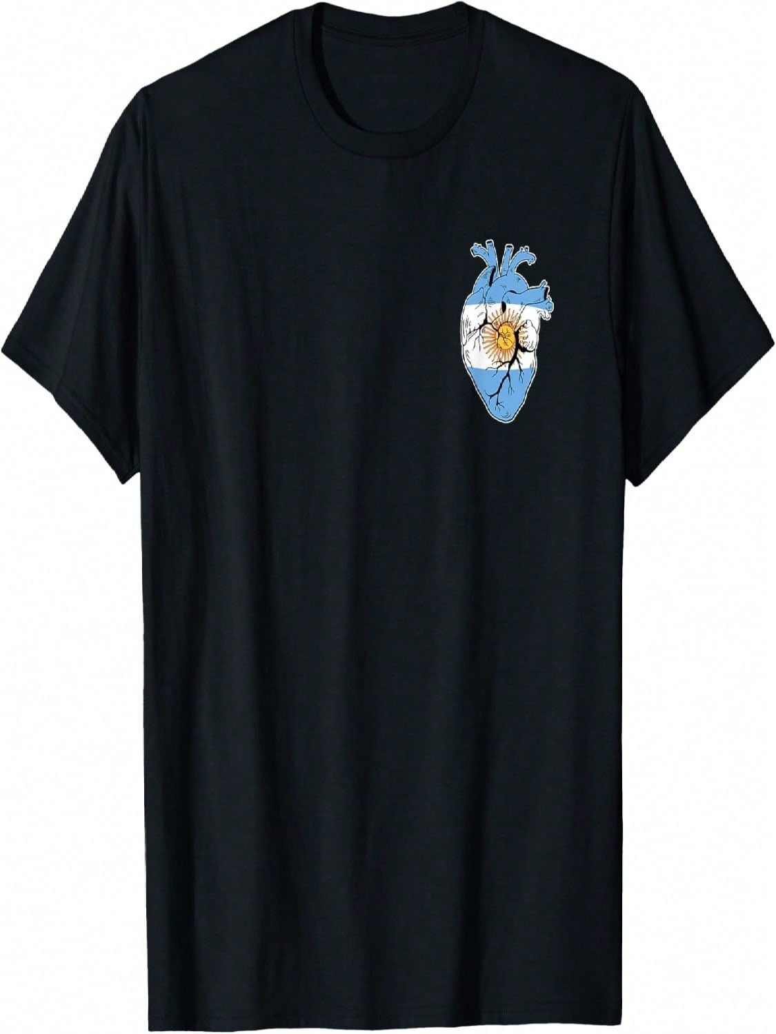 Argentina Flag Pride Anatomical Heart Soccer Sport Player T-Shirt S разноцветный