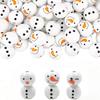 DIY Christmas 20MM Snowman Wooden Beads - White Head & Belly, Loose Handmade Accessories
