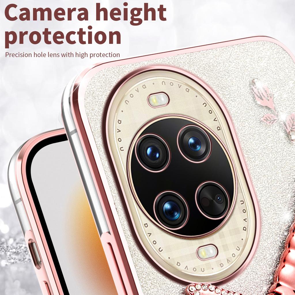 KADEM For Huawei nova 14 Ultra 5G Case Dragonfly Kickstand TPU Flowers Glitter Phone Cover