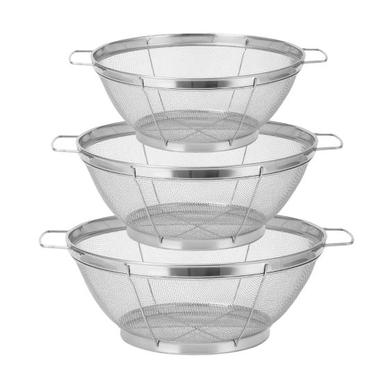 Stainless Steel Colander Fine Mesh Colander with Handles And Resting Base Fast Draining Strainer for Kitchen Use Meal Prep
