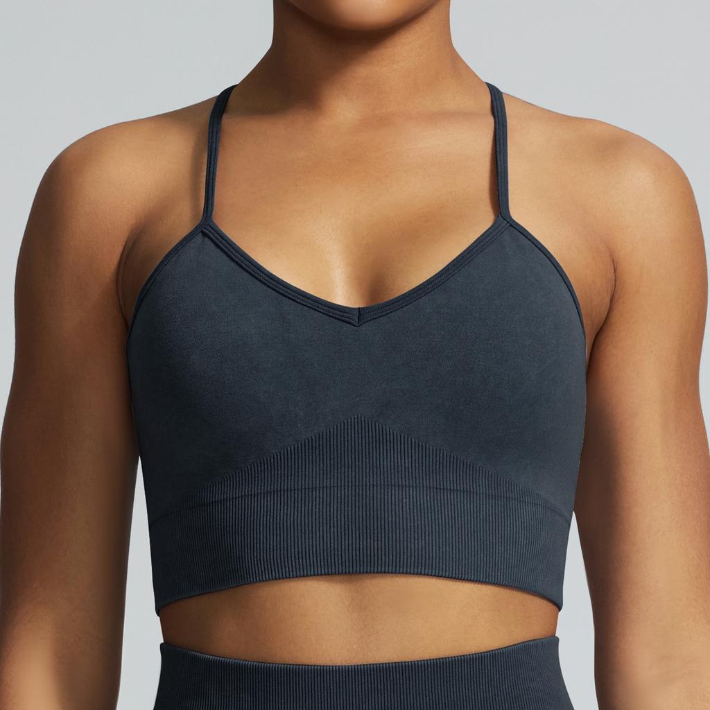 Sand Washed Quick Drying Beautiful Back Yoga Bra, Outdoor Fitness Suit, Shockproof Outer Wear, Running Tight Fitting Sports Bra For Women