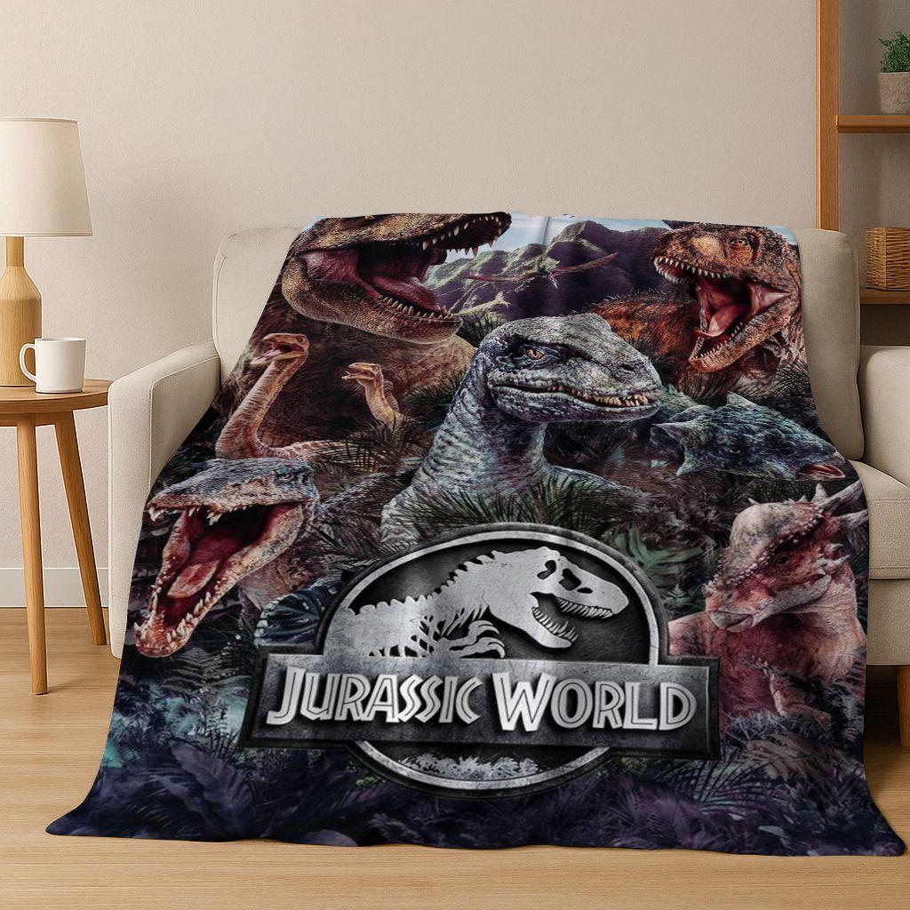 Classic Jurassic Park Dinosaur Movie Tyrannosaurus Rex Flannel Blanket,Cozy Soft Throw Blanket for Home Bedroom Bed Sofa Cover